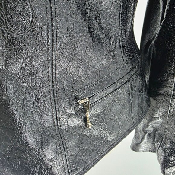 Bebe Black 100% Leather Jacket Womens Size S - Picture 9 of 12
